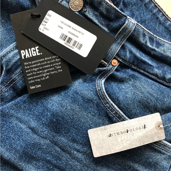 NWT Paige Sasha 32”petite High Rise Wide Leg Jeans MODERNISM Anthropologie - Picture 11 of 16
